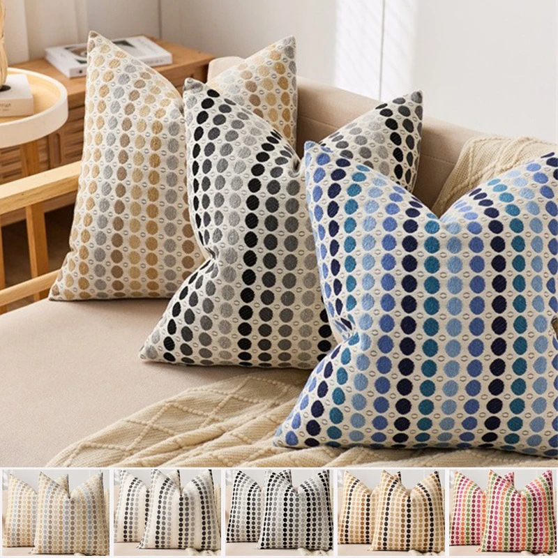

Premium Muti-purpose Minimalist Polka Dot Sofa Pillow with Core Jacquard Backrest Pad for Bedroom Headboard Styling Pillow Cases