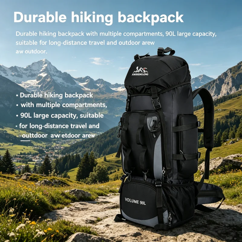 

90L Waterproof Hiking Backpack Large Cap. Camping Rucksack Outdoor Travel Daypack for Trekking Backpacking Adventure Men Women