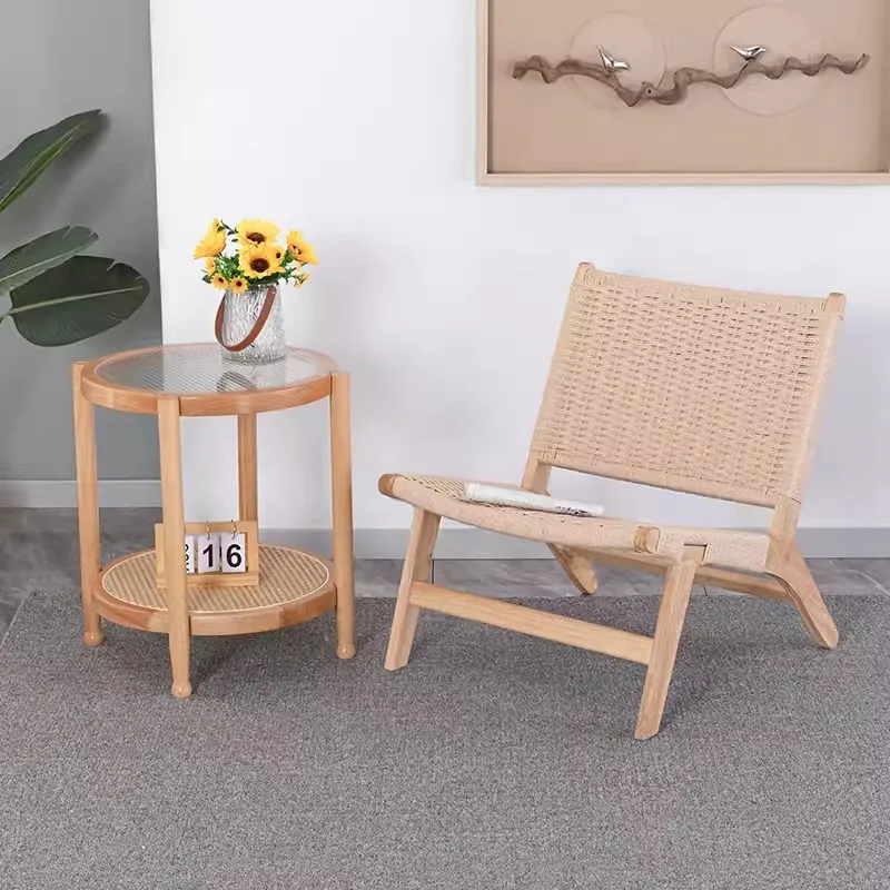 Nordic ins braided sofa chair