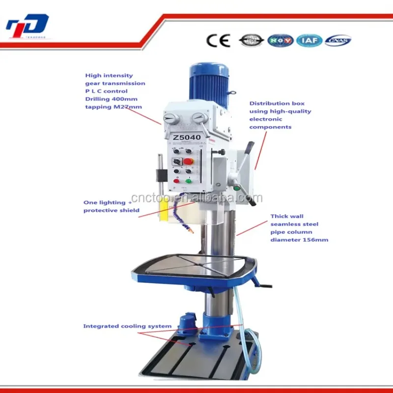 Vertical Electric Drill Z5045 Column Drilling Machine 45mm Max Drilling Capacity 1.5KW Motor 220V/380V High-Accuracy