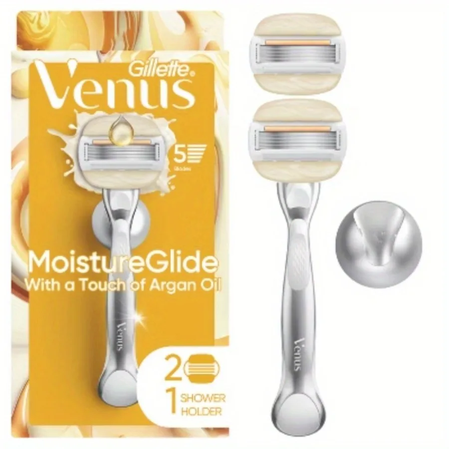 

Women's razor handle 2 blade replacement + shower stand Women's razor, rich foam, easy shaving