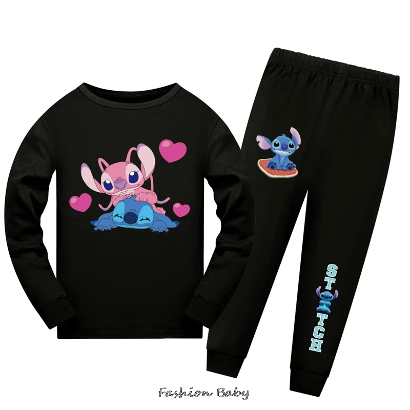 2pcs/set New HOT Disney Stitch Children Pyjamas for Boys and Girls Sets Kid Home Wear Travel Casual Sleepwear Suit Cute Gift