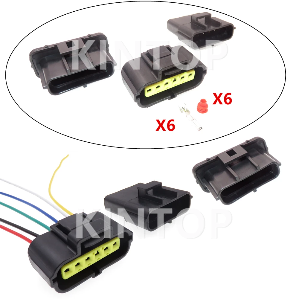 

1 Set 6 Pins Car Petrol Pump Waterproof PCB Connector For Mazda 184060-1 Automobile Gasoline Pump Wire Harness Socket Starter