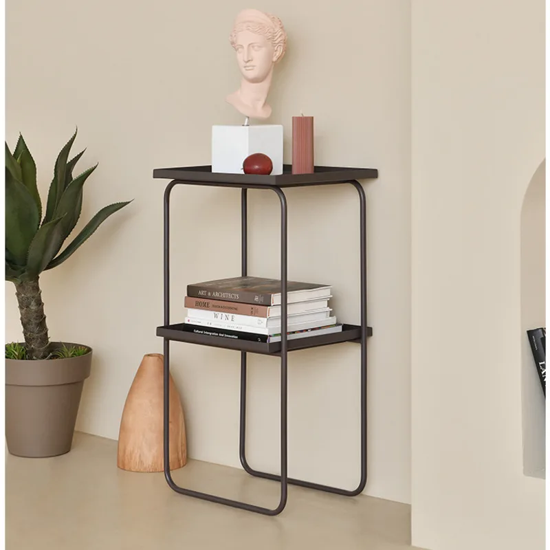 

Nordic Minimalist Display Stand Iron Floor Storage Rack Multi-layer Structure Side Table Living Room Sofa Organizer Shelf