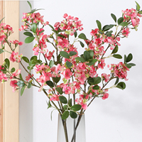 Artificial Cherry Blossom Durable Flores Sakura Wedding Iron Wire Tree Branches Reusable Silk Cloth Home Decor Fake Flowers