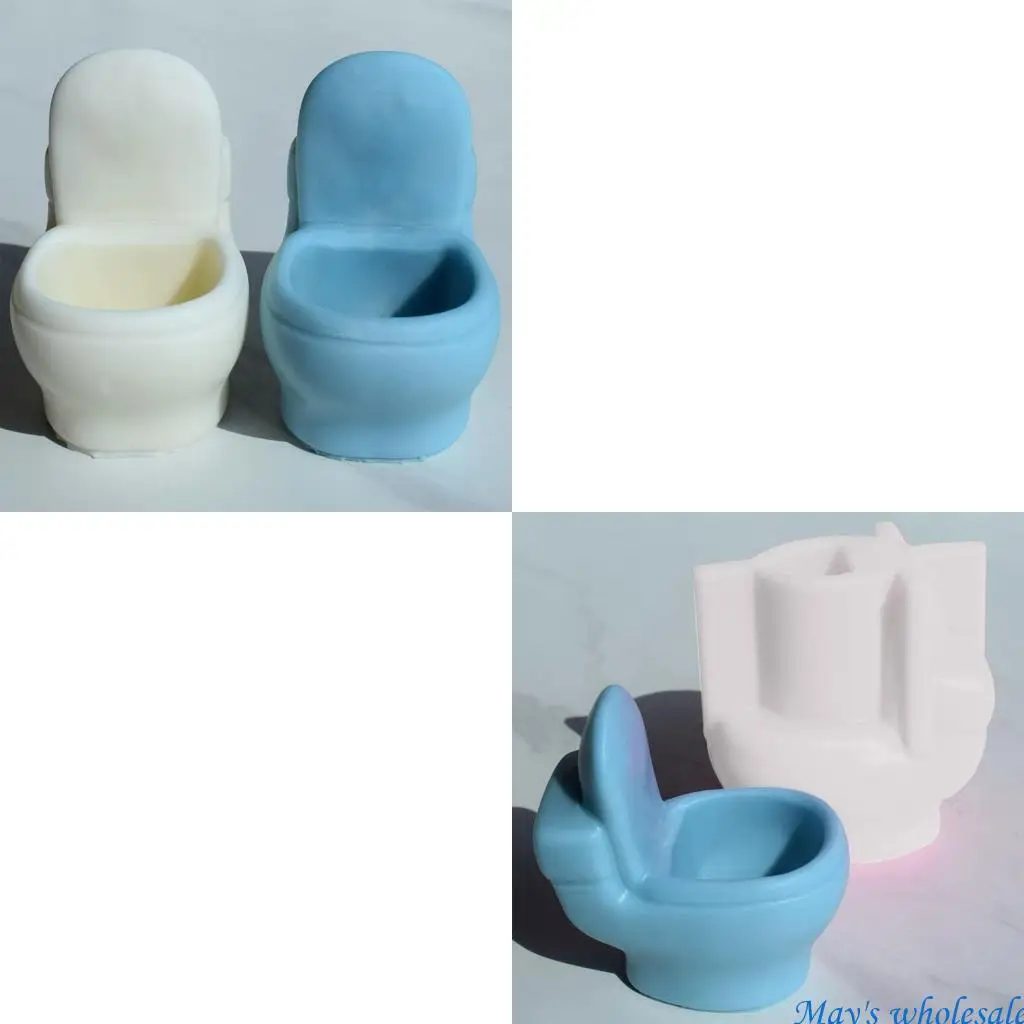

Формы для свечей в форме туалета, 3D DIY, силиконовая форма для гипсового орнамента, форма для ароматических свечей, смола, для