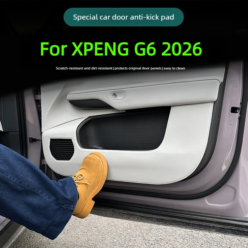 4Pcs for XPENG G6 2026 Car Door Anti Kick Pad Leather Protection Film Scratch and Dirt Resistant Interior Modify Accessories