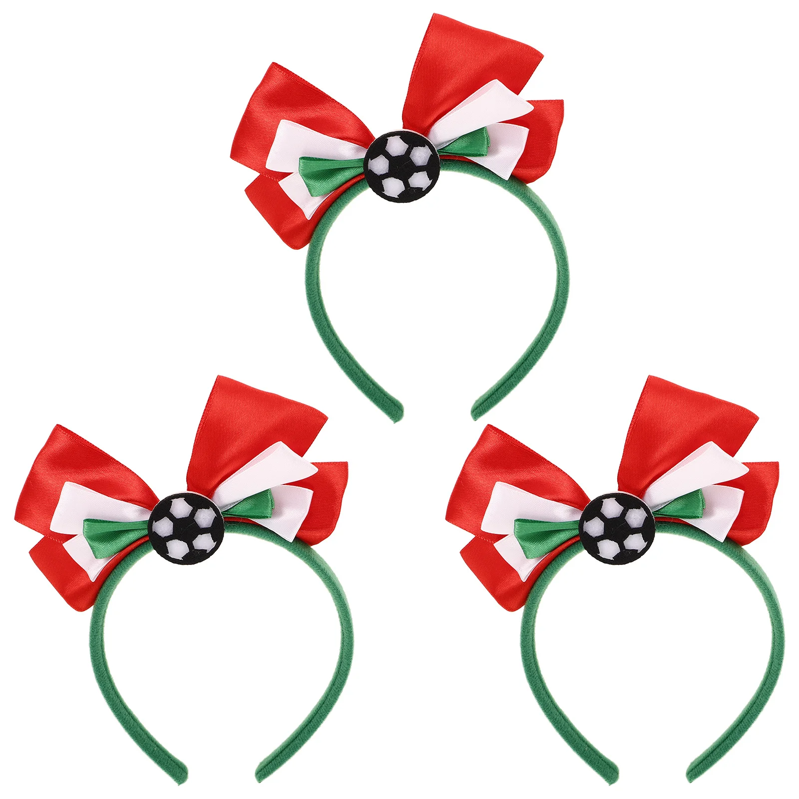 

3 шт. футбольные повязки на голову, футбольные очаровательные зеленые аксессуары для спортивной вечеринки, повязки для волос для поддержки, футбольные повязки на голову