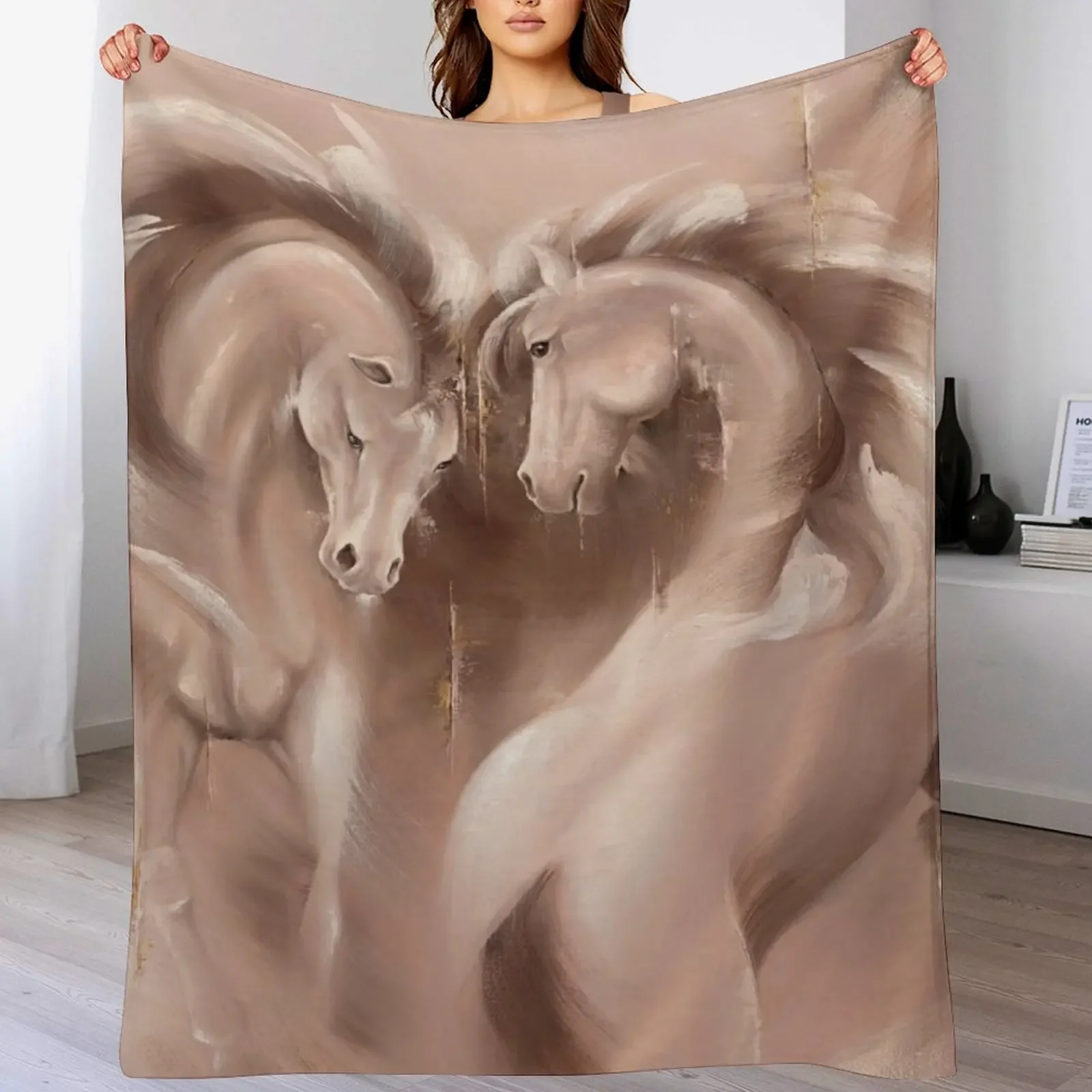 

Tender Heart, Horses Throw Blanket Decorative Sofa Blankets For Bed wednesday Luxury Brand Blankets