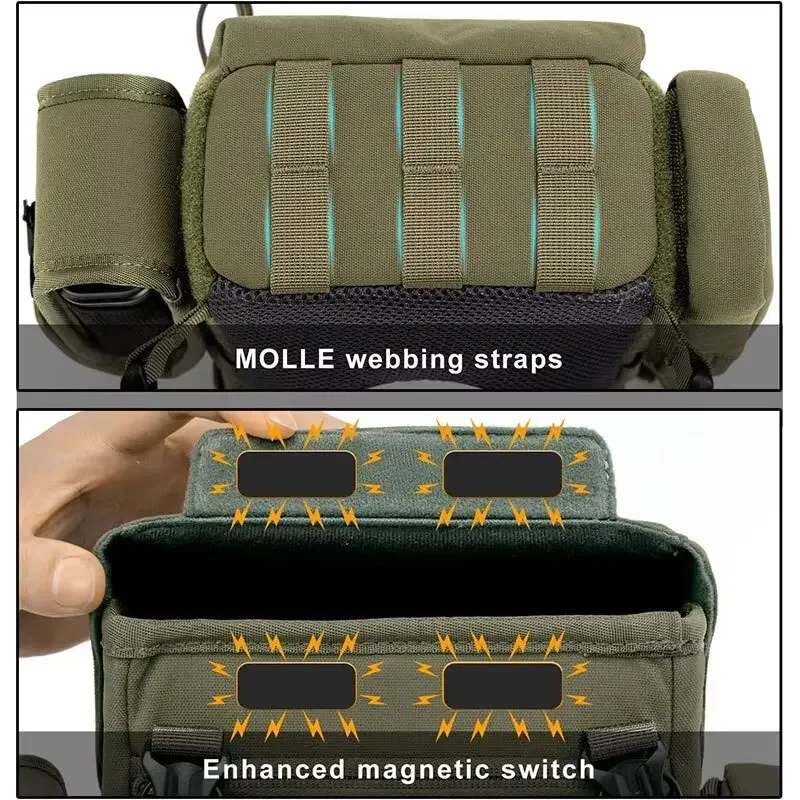 حزمة صدر بحزام مجهر: حافظة بينو مع جيب محدد المدى لمراقبة الطيور والمشي لمسافات طويلة، حقيبة أمامية مقاومة للماء