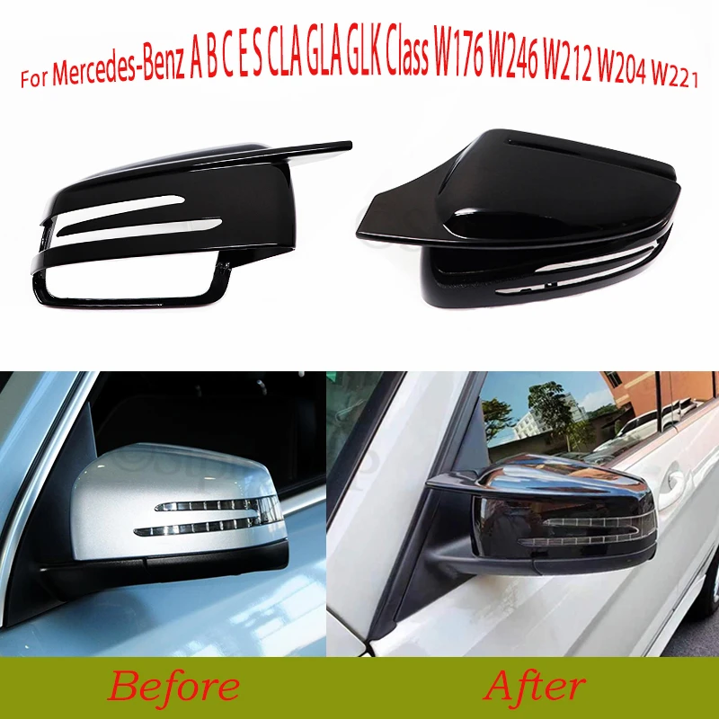 Black rearview mirror cover For Merceded-Benz E Class W212 2010-2015 E200 E250 E300 E350 E400 E500 E550 E63 E63S Accessories