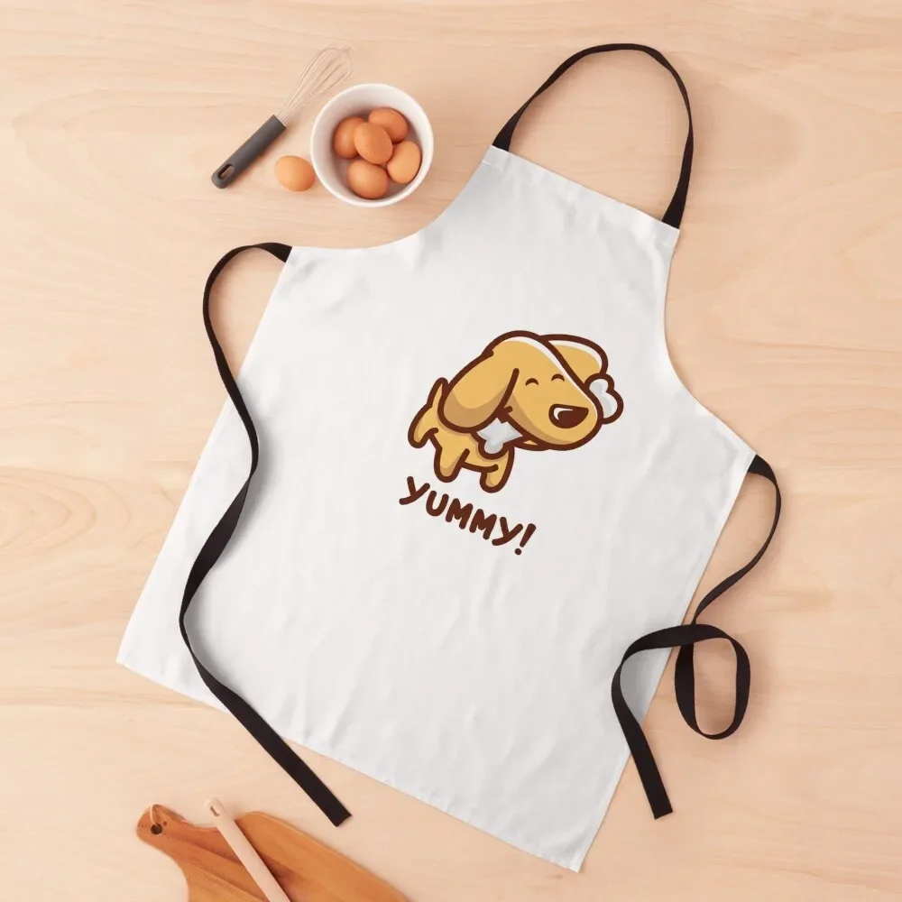 Dog eating bone Apron kitchen girl kitchen woman Apron