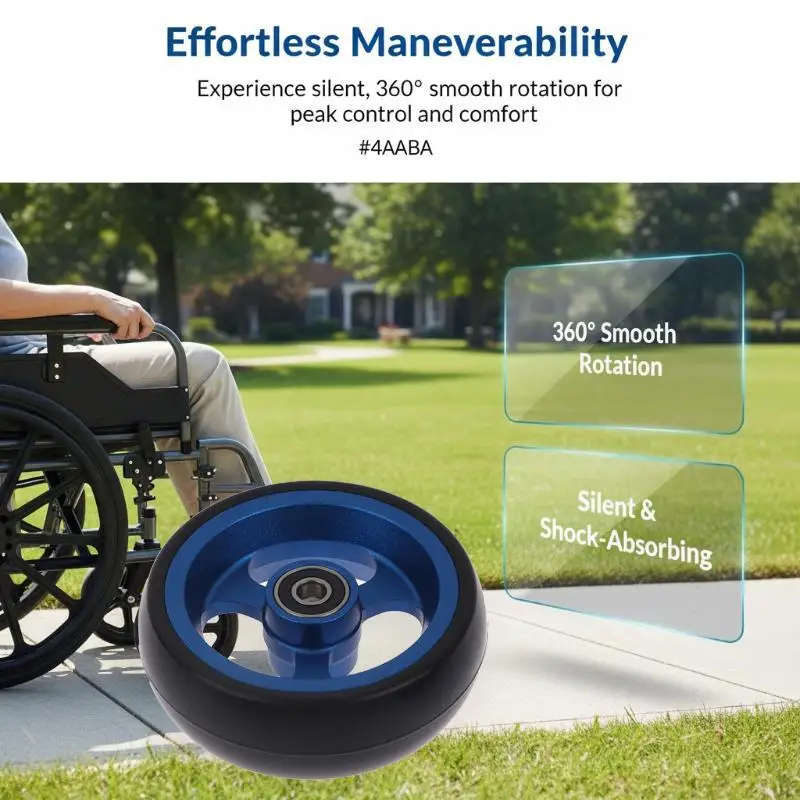 1Pcs Wheelchair Front Caster Wheels 4 Inch Replacement Rollers With Bearings Universal Fit For Manual Wheelchairs view 4