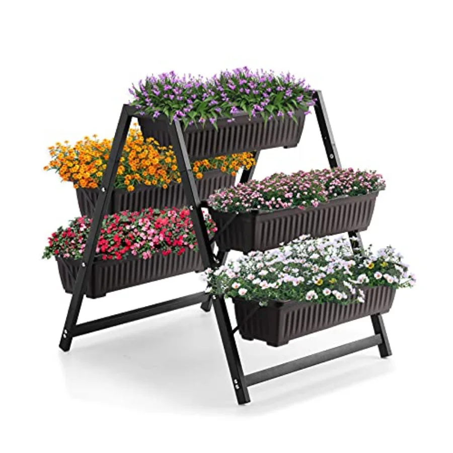 Raised Garden Planter Bed Tiered Planter Stand with 5 Boxes 25