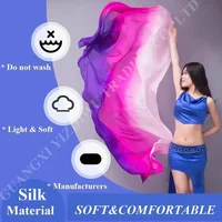 Recién llegado, velos de seda auténtica para mujer, danza del vientre ligera, bufanda lanzada a mano, velo chal para niñas