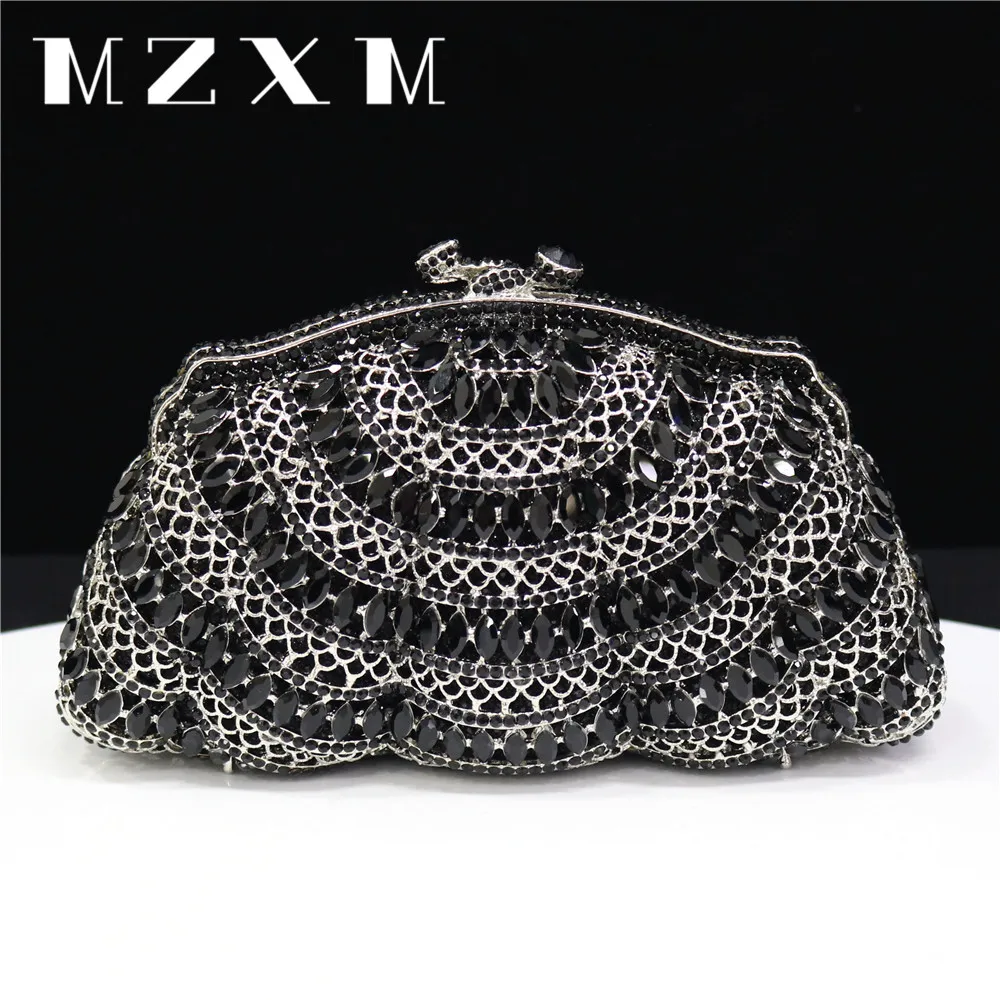 Dazzling Crystal Women Evening Bags Metal Box Clutch Wedding Bridal Diamond Minaudiere Mini Handbags Ladies Party Purses