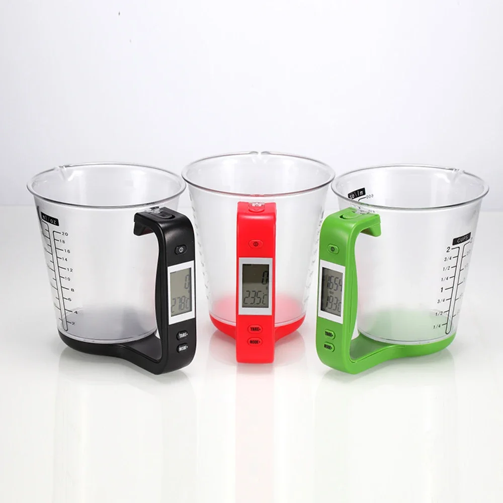 1000g/1g Measuring Cup Scale Kitchen Scales LCD Display Kitchen Mixing Bowl Temperature Measurement Cups Kitchen Baking Tools