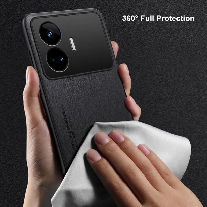 Luxury PU Leather Case For Realme GT Neo 5 SE Cover Matte Silicone Full Camera Protection Phone Case For Realme GT Neo 5 Coque