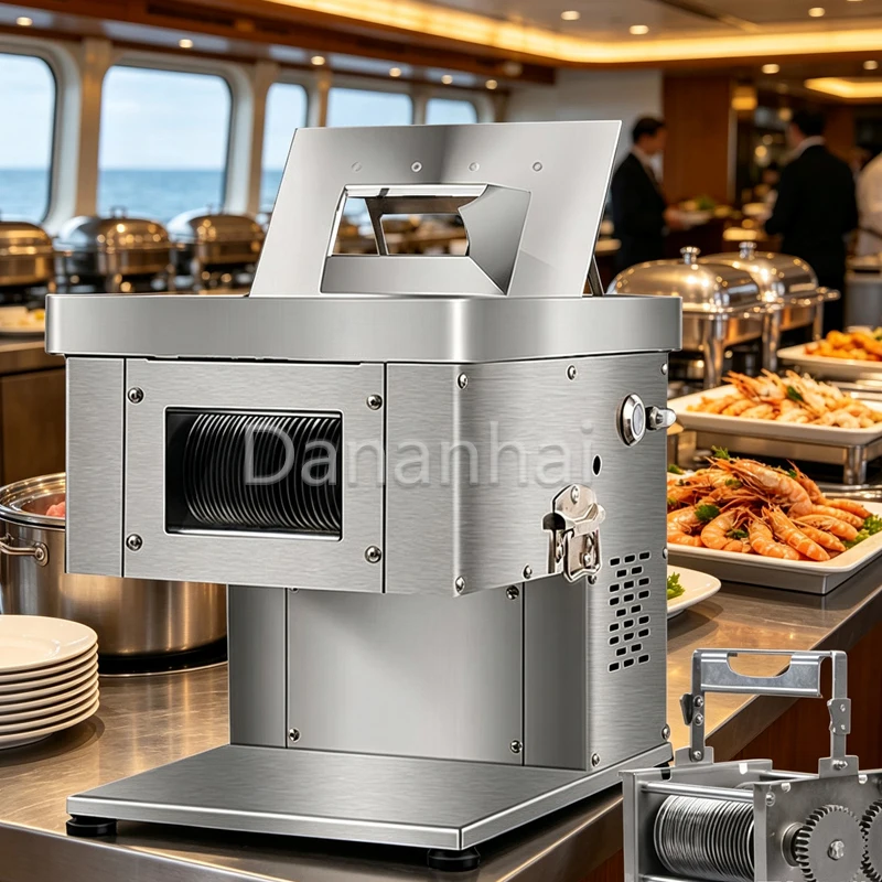 Commercial Electric Meat Chopper Stainless Steel Automatic Vegetable Cutter with EU/US Plug for Kitchen Use
