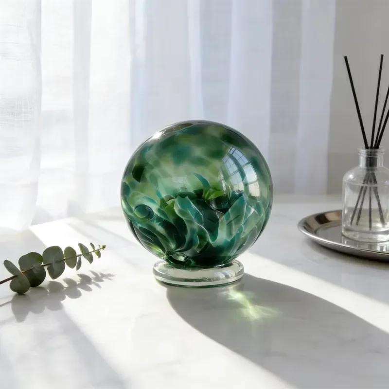 High-quality resin spherical decorations, unique colorful swirl patterns, suitable for office and hotel desktop decoration