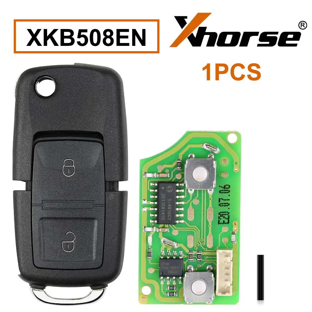 

Проводной дистанционный ключ XHORSE XKB508EN, 1 шт./партия, B5 стиль, 2 кнопки, работает с мини-ключом, инструмент/VVDI2