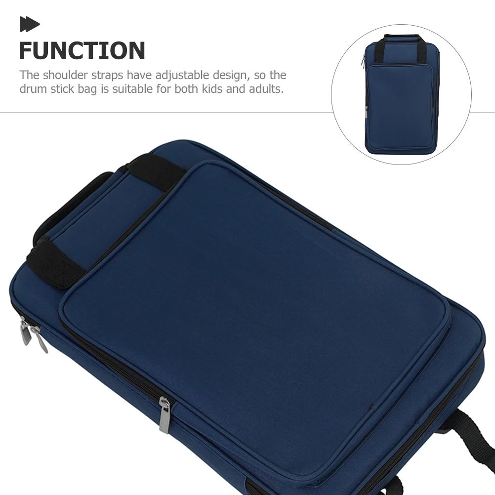 

Sturdy Oxford Cloth Drumstick Bag Large Capacity Portable Holder Adjustable Straps Storage Pouch for Drumsticks
