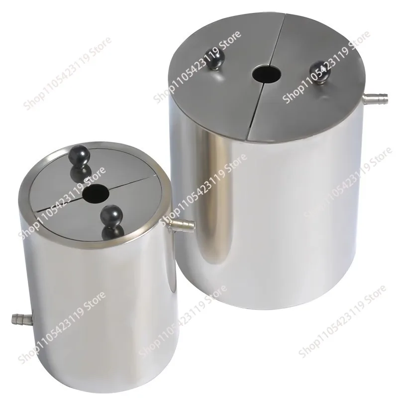 Laboratory Stainless Steel Barrel Double Layer Dispersion Tank with Lid Stirring Interlayer Reaction Water Circulation