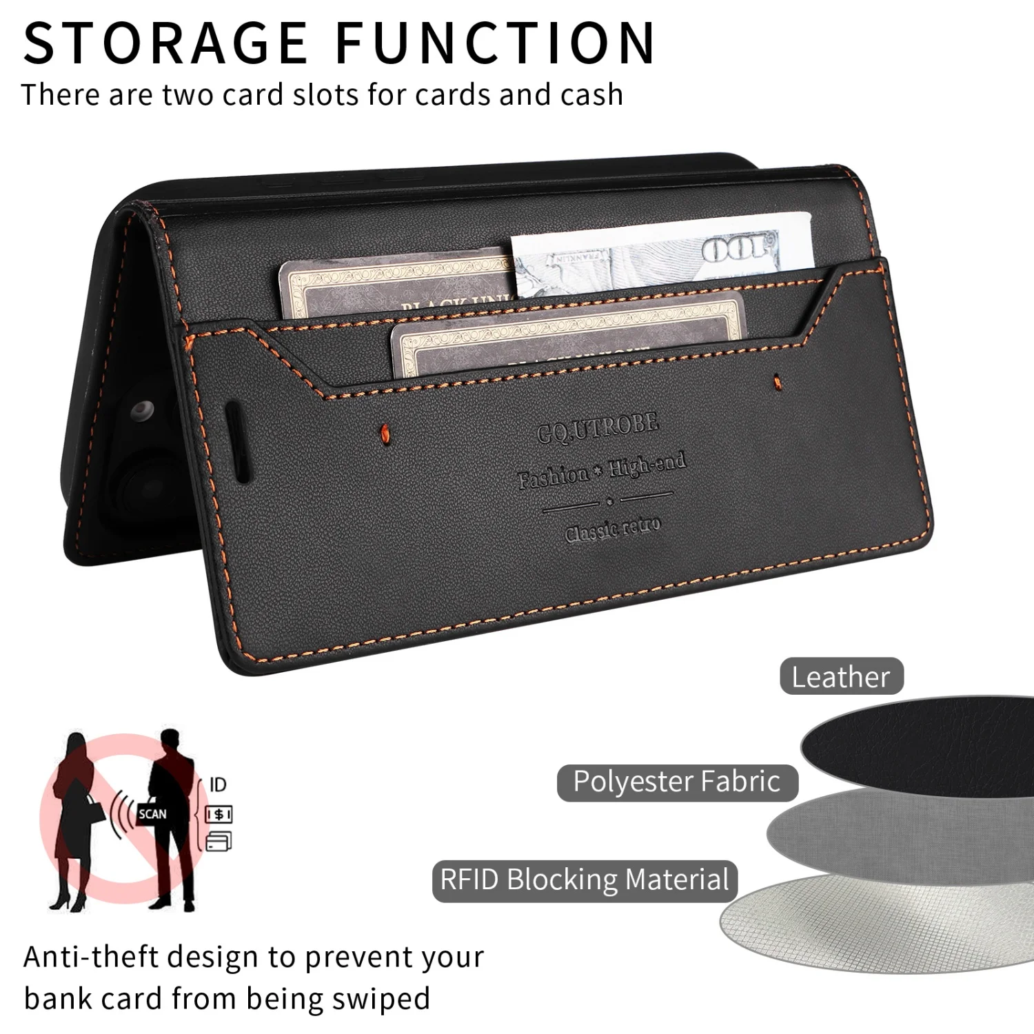 Luksusowe etui do Redmi Note 17 15 14 13 12 Pro Plus 5G 4G, etui typu flip z magnesem, portfel, ochrona RFID, książka telefoniczna, funda do Xiaomi Redmi Note 10 11S — zdjęcie produktu 4