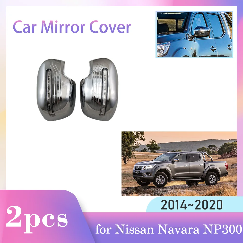 

Car Chrome Mirror Cover for Nissan Navara Tekna D23 NP300 Frontier 2014~2020 ABS Rearview Carbon Fiber Trim Set Cap Accessories