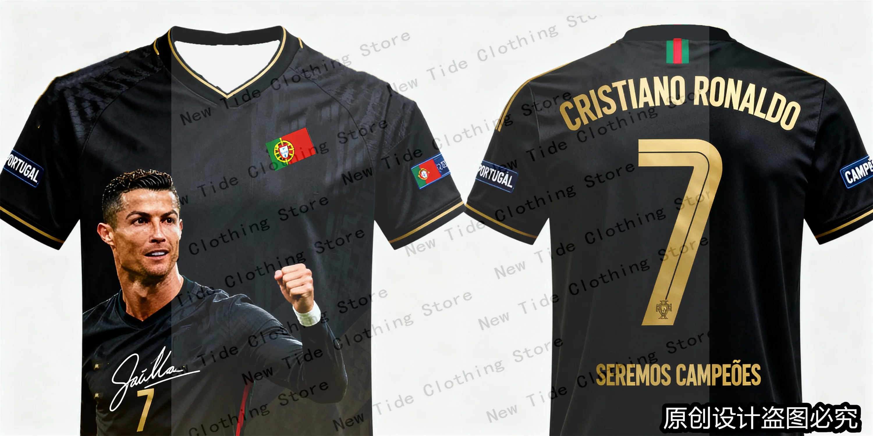 تصميم حصري 2026 جيرسي تي شيرت تذكارية لمحبي الرجال - إصدار محدود CR7 Football Fan Gear متوفر الآن 3