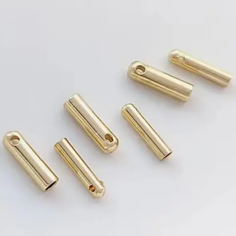 

10pcs 14K Bag Gold Colorful Punching Weights DIY Accessories Leather Rope Chain Ending Connection Sleeve Bag Buckle Head