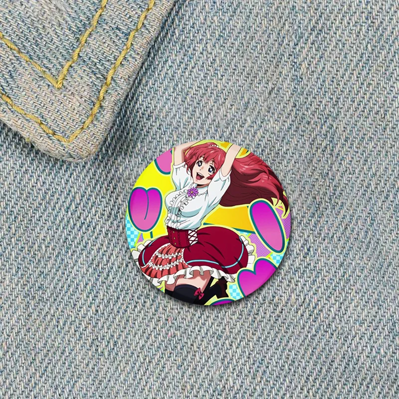 Anime Kakegurui Brooch Round Handmade Lapel Pin Breastpin Yumeko Jabami Cartoon Cosplay Badge for Backpack Decor Jewelry Gifts