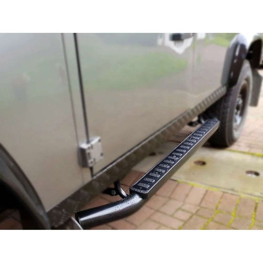 OEM Black Edition Fire & Ice Style Running Boards Side Steps For Land Rover Defender 90 1990-2016 LR008379B
