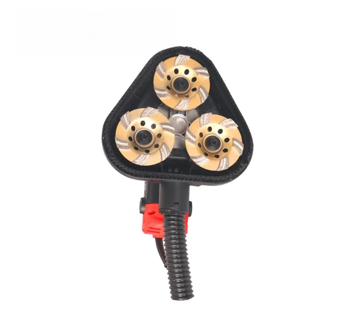 Dust Free 3-Head Electric Wall Putty Polisher and Grinder, Cement Rough Planer Machine for Renovation