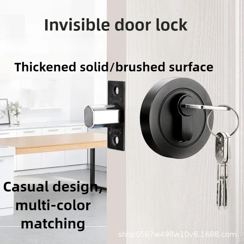 New 2026 Door Lock Stainless Steel Material 50-60mm Tongue for Door Thickness 35-55mm Boutique Invisible Door Lock with Rotating