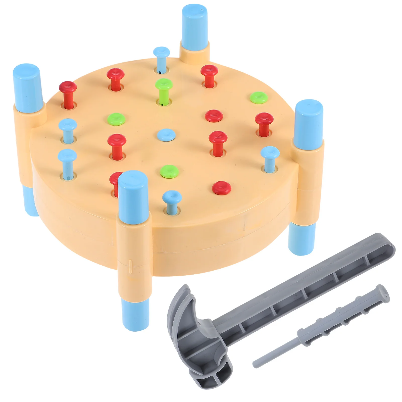 1 set 1 Set Martello Montessori in legno Colore brillante Martellante Gioco per i più piccoli Bambini Martello a perno Strumento di sviluppo delle abilità motorie fini