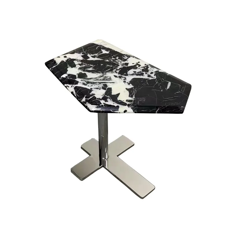 

Italian Style Light Luxury Black Marble Living Room Small Coffee Table Modern Minimalist Designer Corner Table