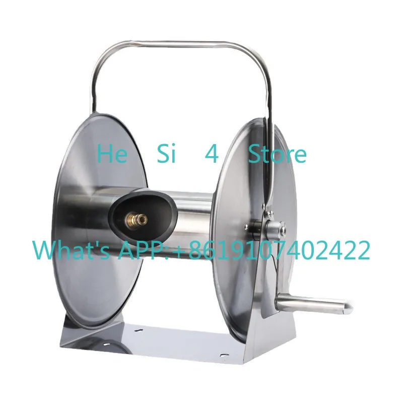 Auto Rewind Stainless Steel Hose Reel Wall Mount Water Pipe Storage Rack Farm Car Wash Garden Watering Hose Winding Frame