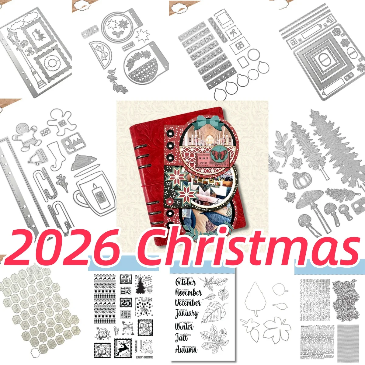 New 2026 Lamppost Circle Inserts Rounded Corner Square Number Tags Metal Cutting Die Clear Stamps For DIY Decorating Gift Card