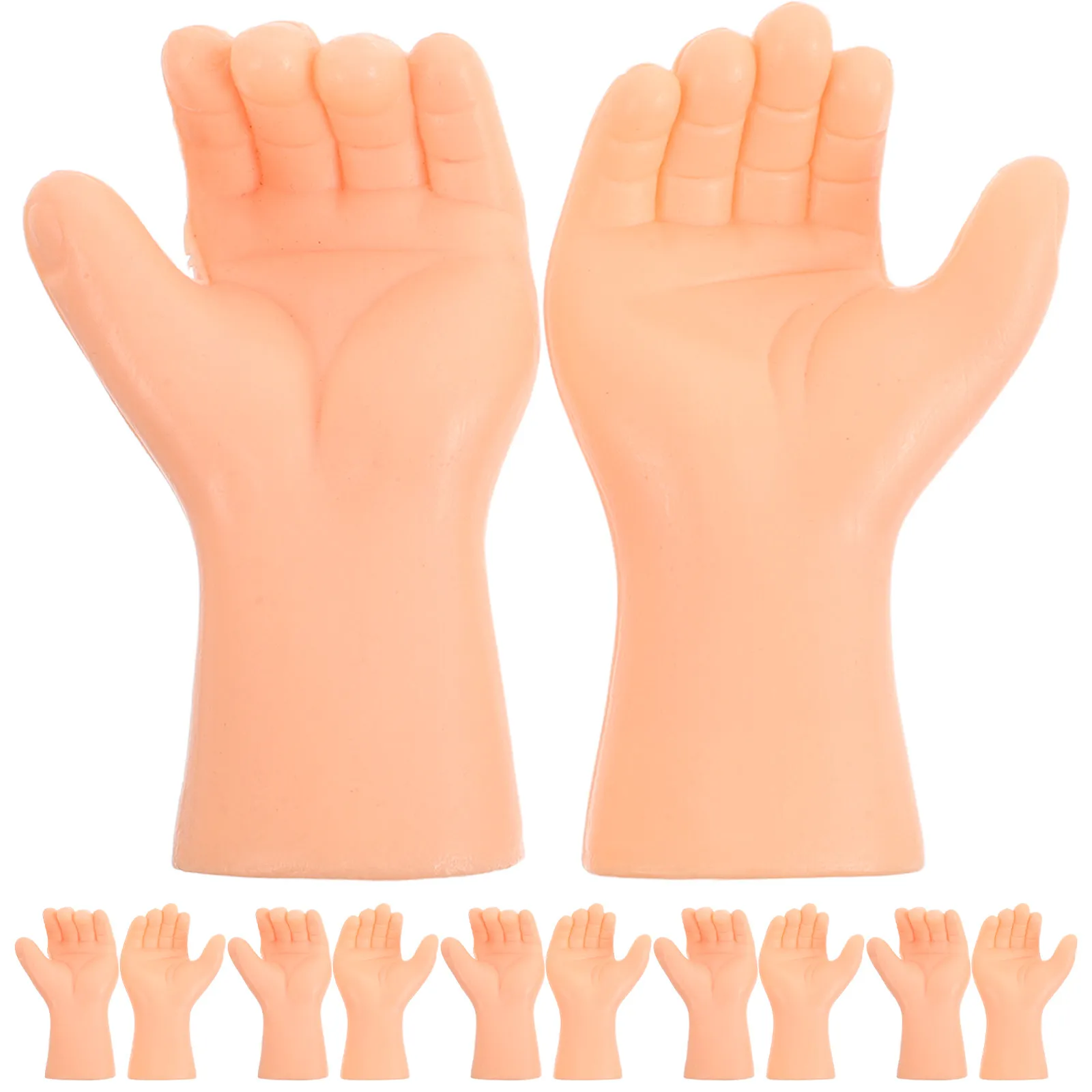 

6Pairs Realistic Plastic Miniature Hands Replacements for Crafts DIY Hand Puppet Accessories Dollmaking Components Small Hand