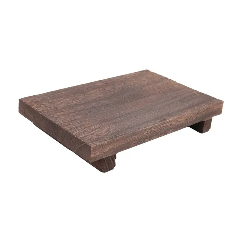 A02M-2X Wood Pedestal Soap Stand Bathroom Kitchen Countertop Tray Farmhouse Wood Riser Soap Dish Plants Holder
