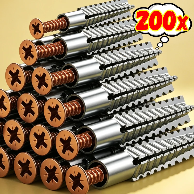 Metal Self Tapping Serrated Expansion Screws Drilling Plug Bolt Kit Screw Tube Set for Concrete Wall Anchors Fasteners Wholesale