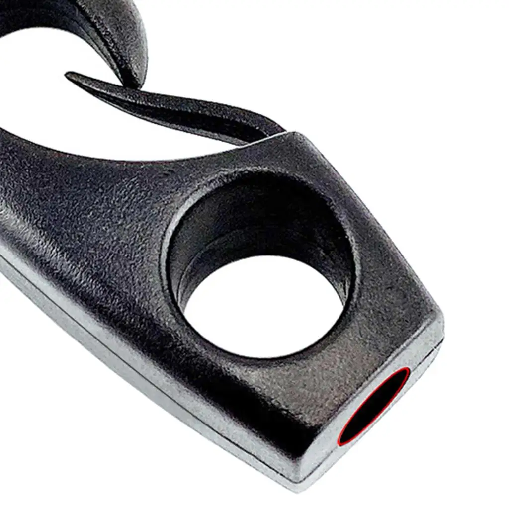 10 قطع من خطاف الصدمات من النايلون الأسود القابل لإعادة الاستخدام لخطاف الصدمات لحبال الصدمات