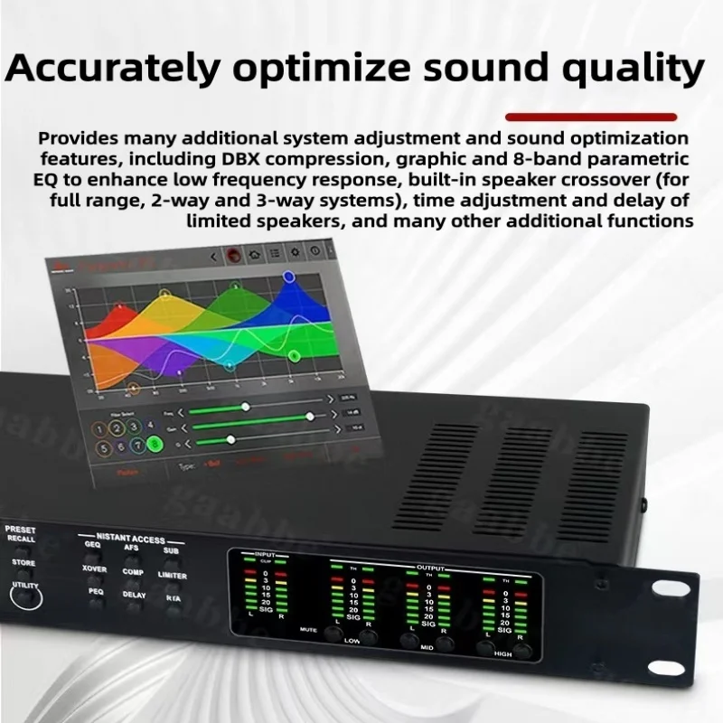 

Digital audio processor effects bar stage speakers crossover 2 inputs and 6 outputs Portable Audio Video