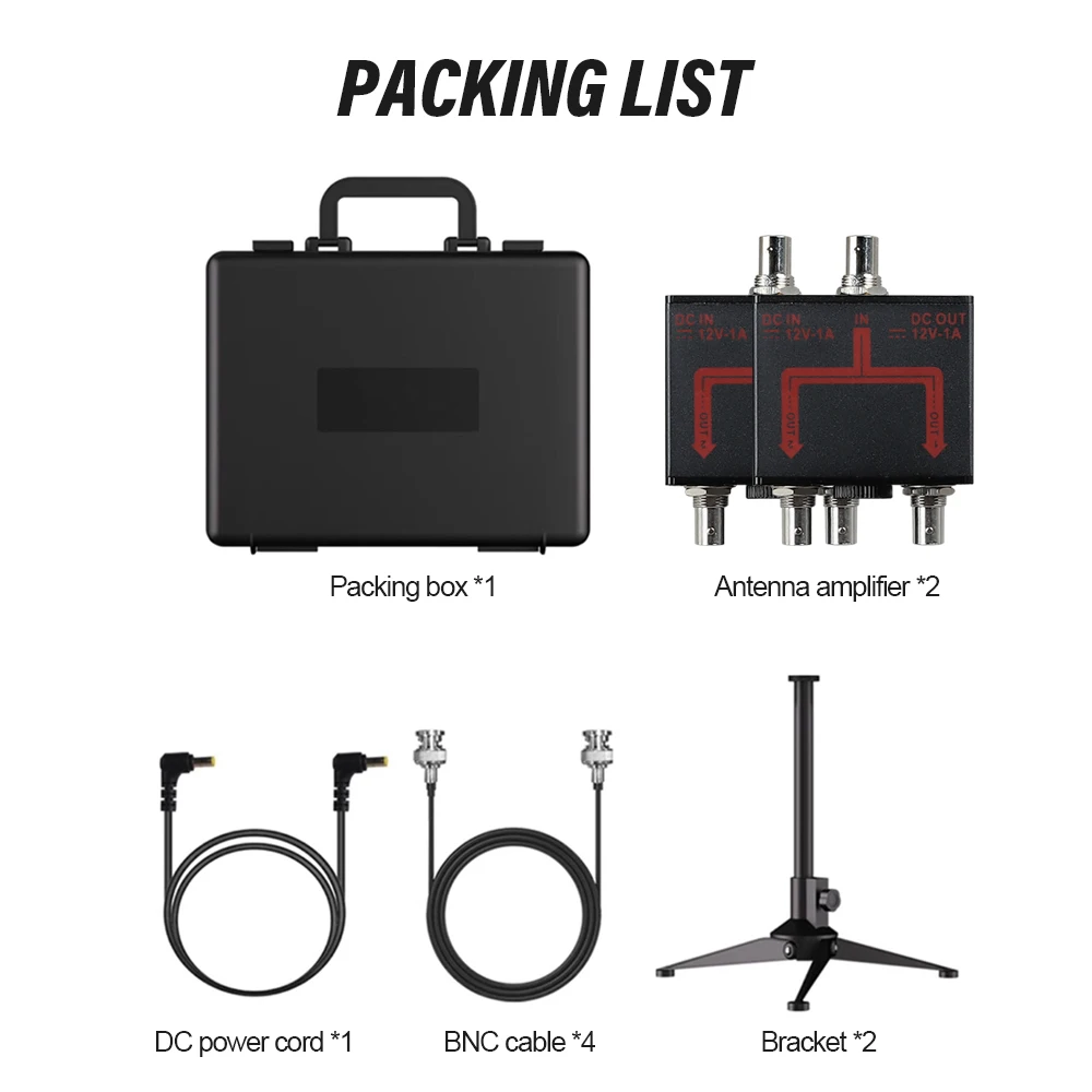 UHF Wireless Antenna Distribution System 470-960 MHz Range Wireless Microphone Signal Amplifier for Outdoor Stage Performances