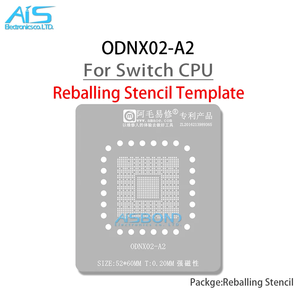 Amaoe ODNX02-A2 BGA Stencil Reballing For Game Player Switch CPU IC ODNX02 A2 Solder Tin Positioning plate Plant Net Square Hole