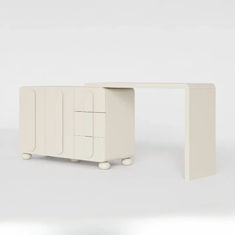 

Minimalist Solid Wood Makeup Table Storage Bedroom Minimalist Modern Tailstock Dressing Table Integrated Locker