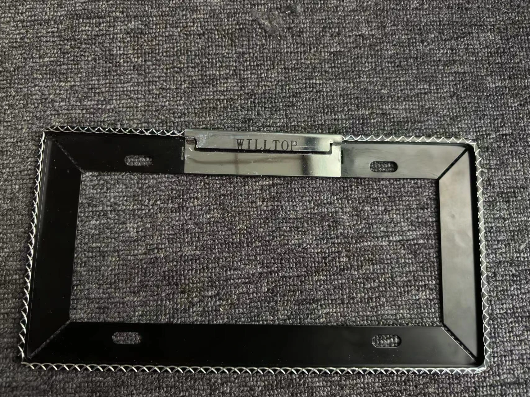 WILLTOP License Plate Holder  Heavy Duty Metal Stainless Steel Front & Rear Car Tag Cover,Rust Proof Mirror Polish Holder,with M