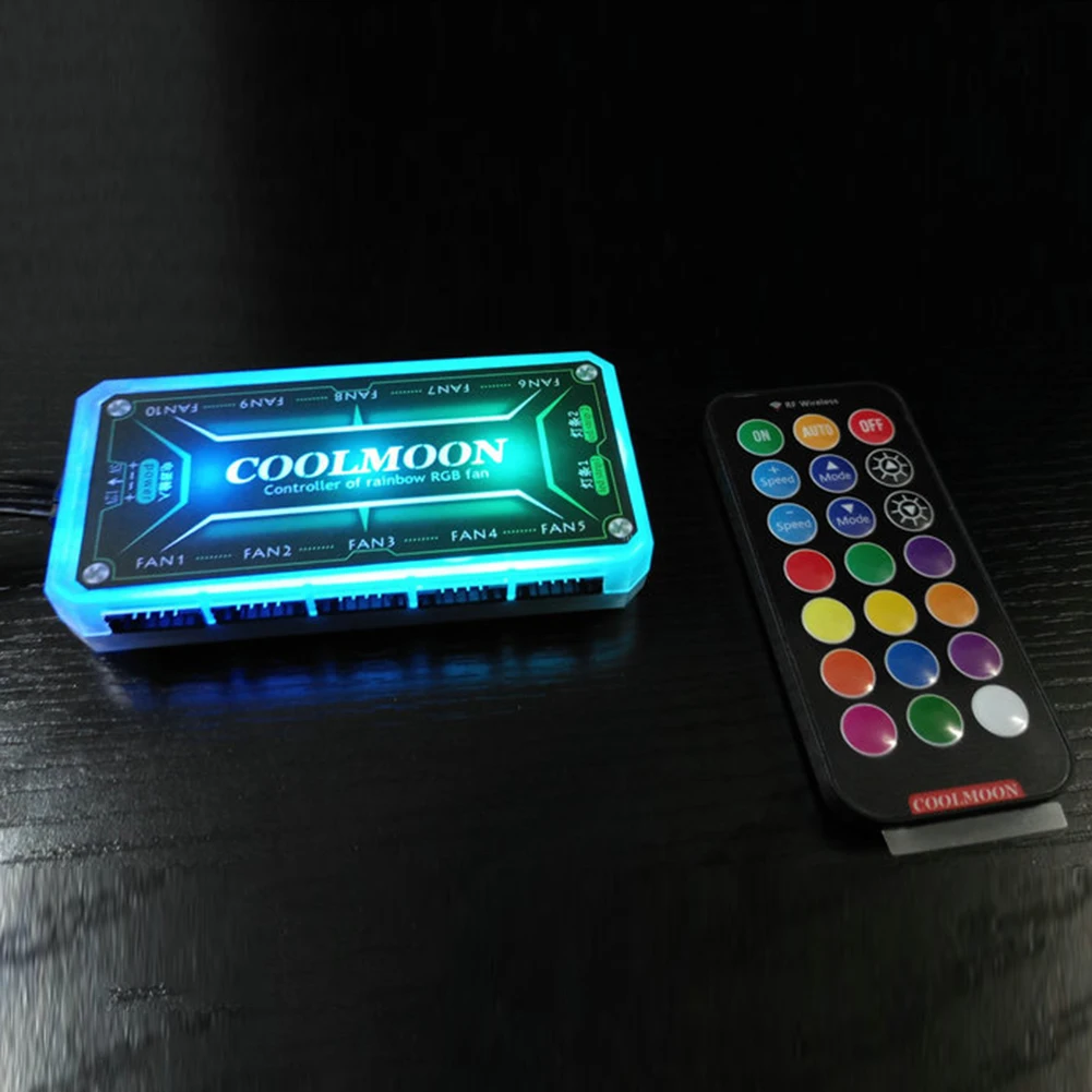 Para coolmoon rgb cor remoto dimmer dc12v 5a led rgb cor luz controlador inteligente pc computador suprimentos de refrigeração