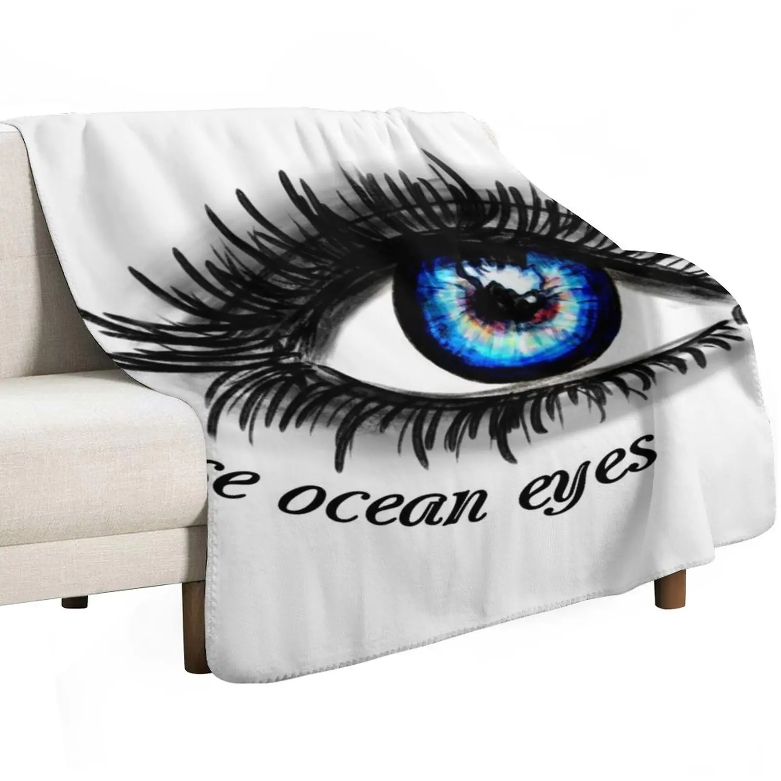 Ocean Eyes Drawing Throw Blanket Hairys Decorative Beds Picnic Moving Luxury Thicken Decorative Sofas Blankets